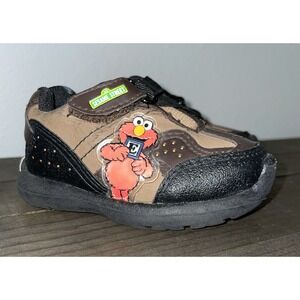 Vintage Y2K Sesame Street Elmo Baby Toddler Shoes SZ 3 Leather Hard Sole Sneaker
